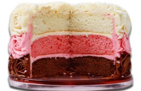Neapolitan cake order online Bangalore - Cafe Hops. Cakes Home Delivery in Bangalore at your convenient time.