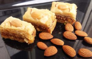 Turkish Almond Baklava Dessert Order Online Bangalore. Baked Baklava Sweet Order Online Delivery Bangalore Cafe Hops.