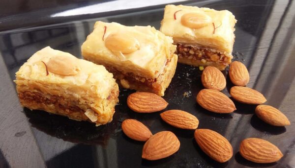 Turkish Almond Baklava Dessert Order Online Bangalore. Baked Baklava Sweet Order Online Delivery Bangalore Cafe Hops.