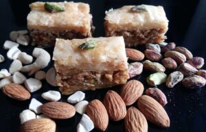 Turkish Mixed Nut Baklava Dessert Order Online Bangalore. Baked Baklava Sweet Order Online Delivery Bangalore.