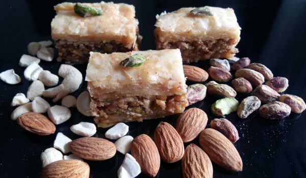 Turkish Mixed Nut Baklava Dessert Order Online Bangalore. Baked Baklava Sweet Order Online Delivery Bangalore.