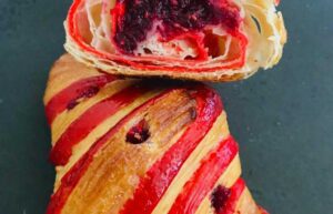 Raspberry Croissants Order Online Bangalore. Raspberry Colored Croissants Online Delivery Bangalore Cafe Hops.