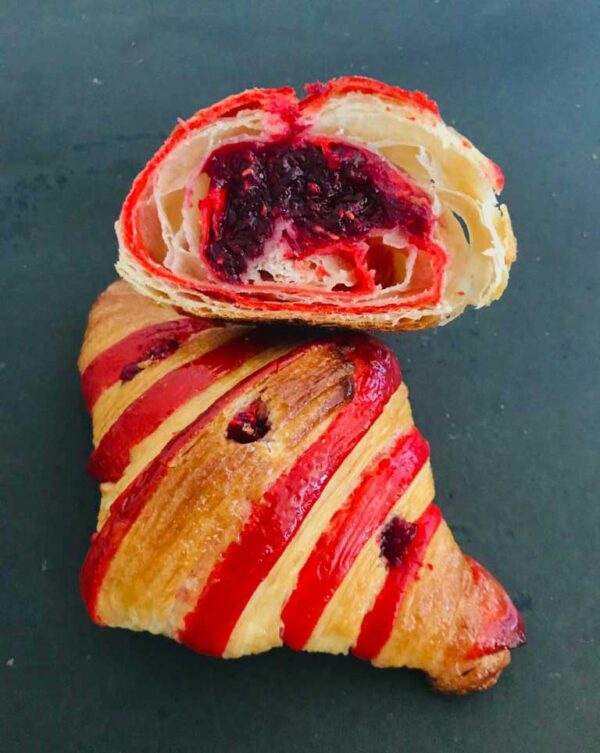 Raspberry Croissants Order Online Bangalore. Raspberry Colored Croissants Online Delivery Bangalore Cafe Hops.