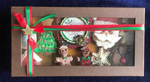 Festive Cookies Gift Box Order Online Bangalore. Custom Xmas Cookies Box Online Delivery Bangalore Cafe Hops.