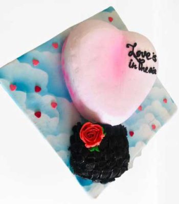 Hot Air Balloon Cake Order Online Bangalore. Custom Valentine's Day Cake Online Delivery Bangalore Cafe Hops.