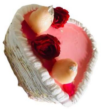 Litchi Rose Crepe Cake Order Online Bangalore. Valentine's Day Cake Online Bangalore Cafe Hops.