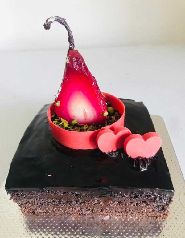 Red Wine Chocolate Cake Order Online Bangalore. Valentine's Day Cakes Online Bangalore Cafe Hops.