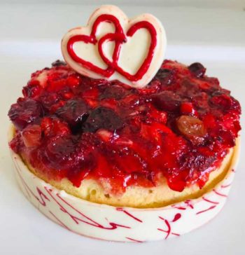 Strawberry Streusel Cake Order Online Bangalore. Valentine Special Cake Online Bangalore Cafe Hops.