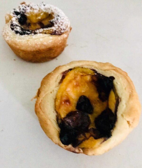 Blueberry Pastel de Nata Order Online Bangalore. Inverse Puff Pastry Order Online Bangalore Cafe Hops.