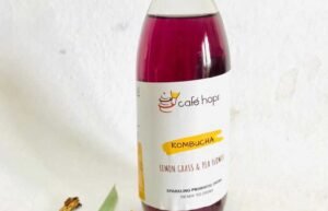 Lemon Grass and Pea Flower Kombucha Order Online Bangalore. Healthy Energy Drinks Online Bangalore Cafe Hops