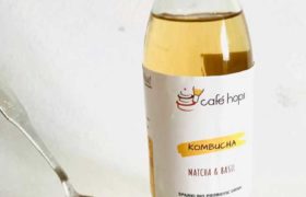 Matcha and Basil Kombucha Order Online Bangalore. healthy Drinks Online Bangalore Cafe Hops