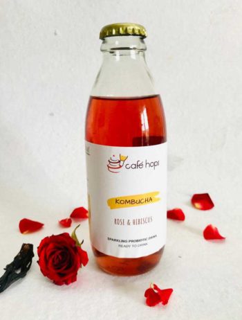 Rose and Hibiscus Kombucha Order Online Bangalore. Healthy Drinks Online Bangalore Cafe Hops