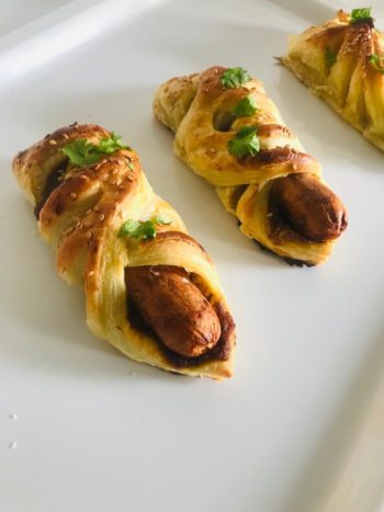 Cheese Chicken Puff Pastry Order Online Bangalore. Cheese Chicken Sausage Online Bangalore Cafe Hops