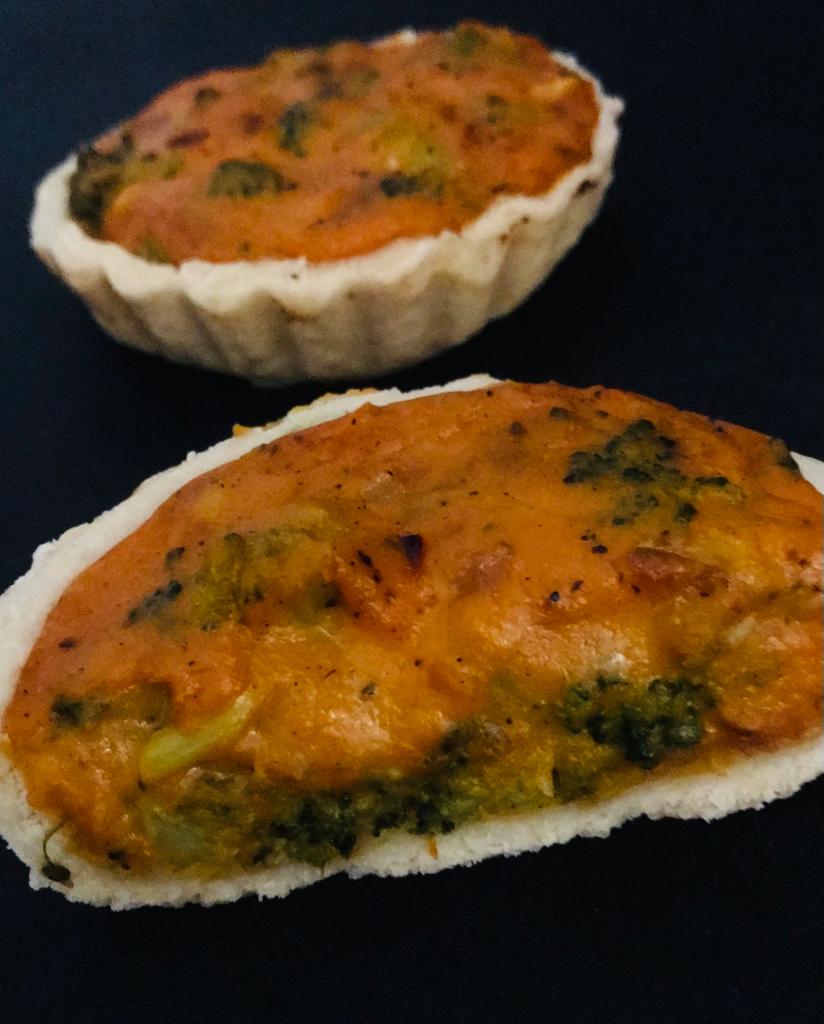 Broccoli Cheddar Cheese Quiche Order Online Bangalore. Creamy Broccoli Cheddar Cheese Quiche Delivery Bangalore Cafe Hops